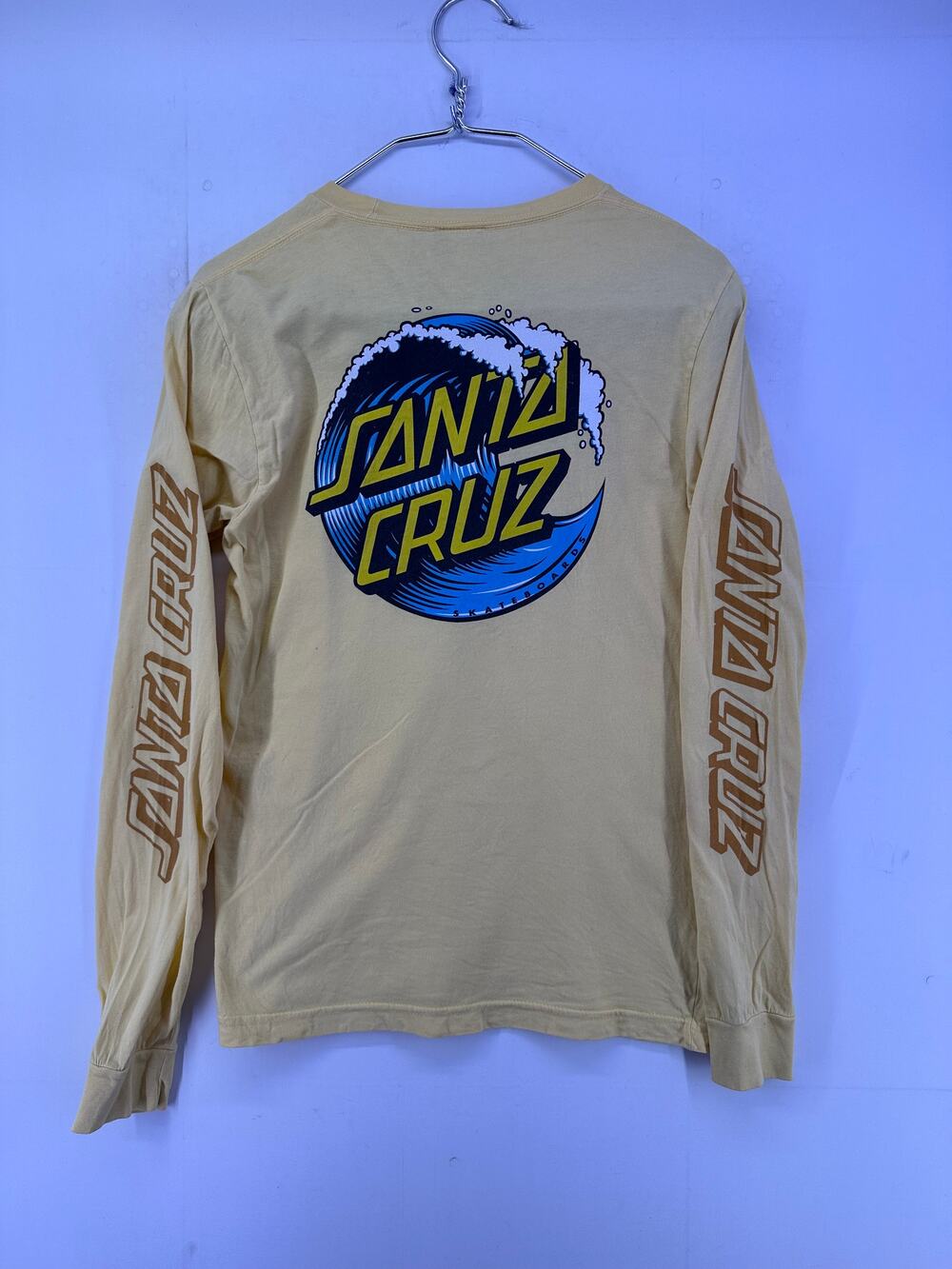 Santa Cruz Skateboard Cream Longsleeve Shirt Size Small